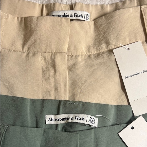 Abercrombie & Fitch 2pc Beige and Green Pants size 27 - Picture 2 of 11